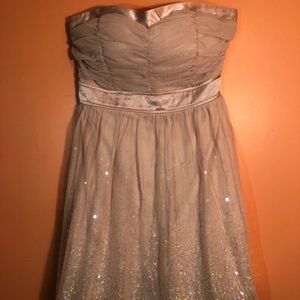 Nude pink strapless dress